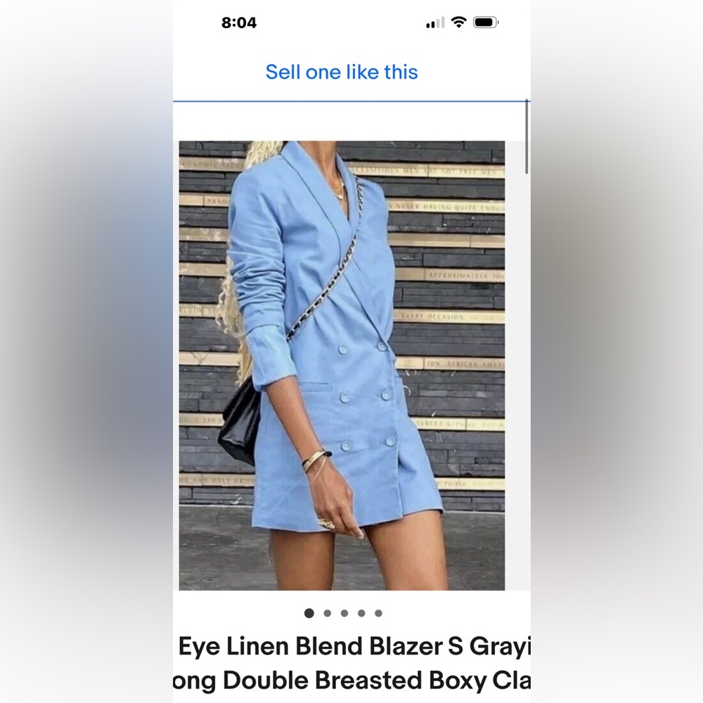 Linen bland blazer or blazer dress. It’s small and Greta quality, size S.